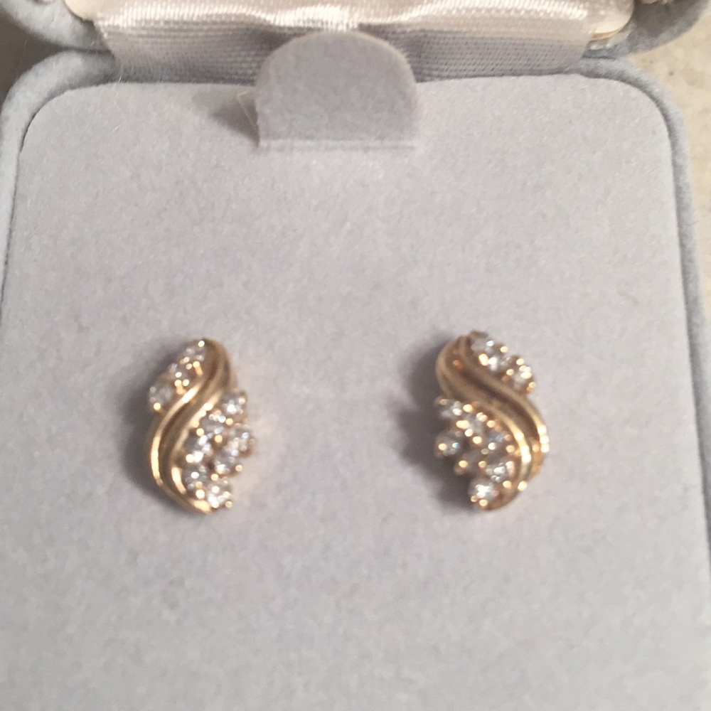 Gold and Diamond Earrings